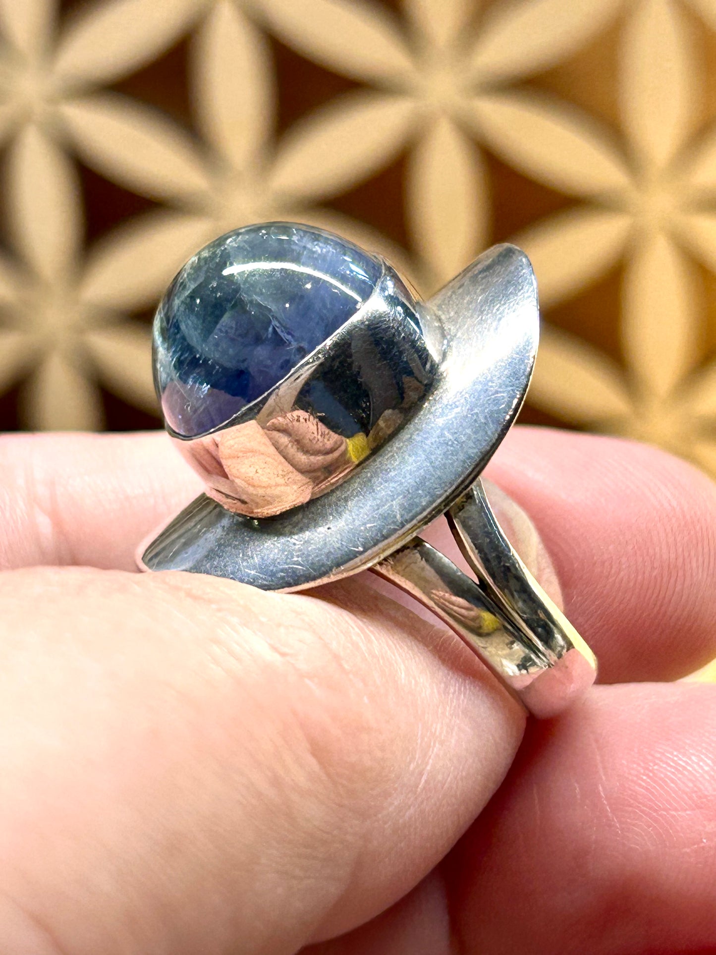 Bague en argent et labradorite