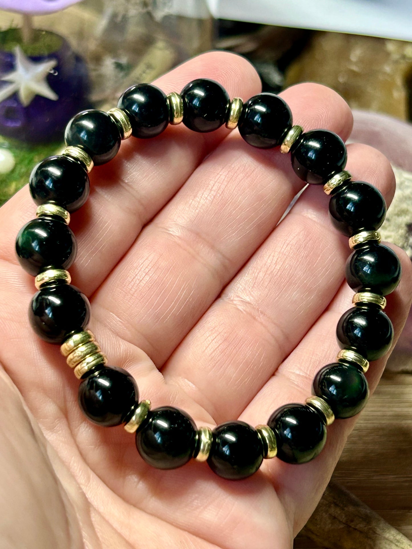 Bracelet en obsidienne œil céleste