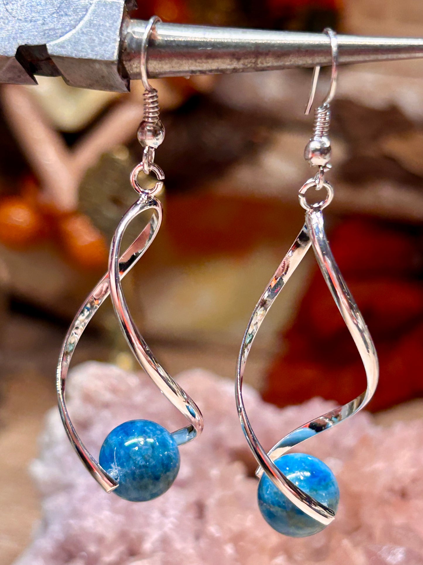 Boucles d’oreilles en Apatite