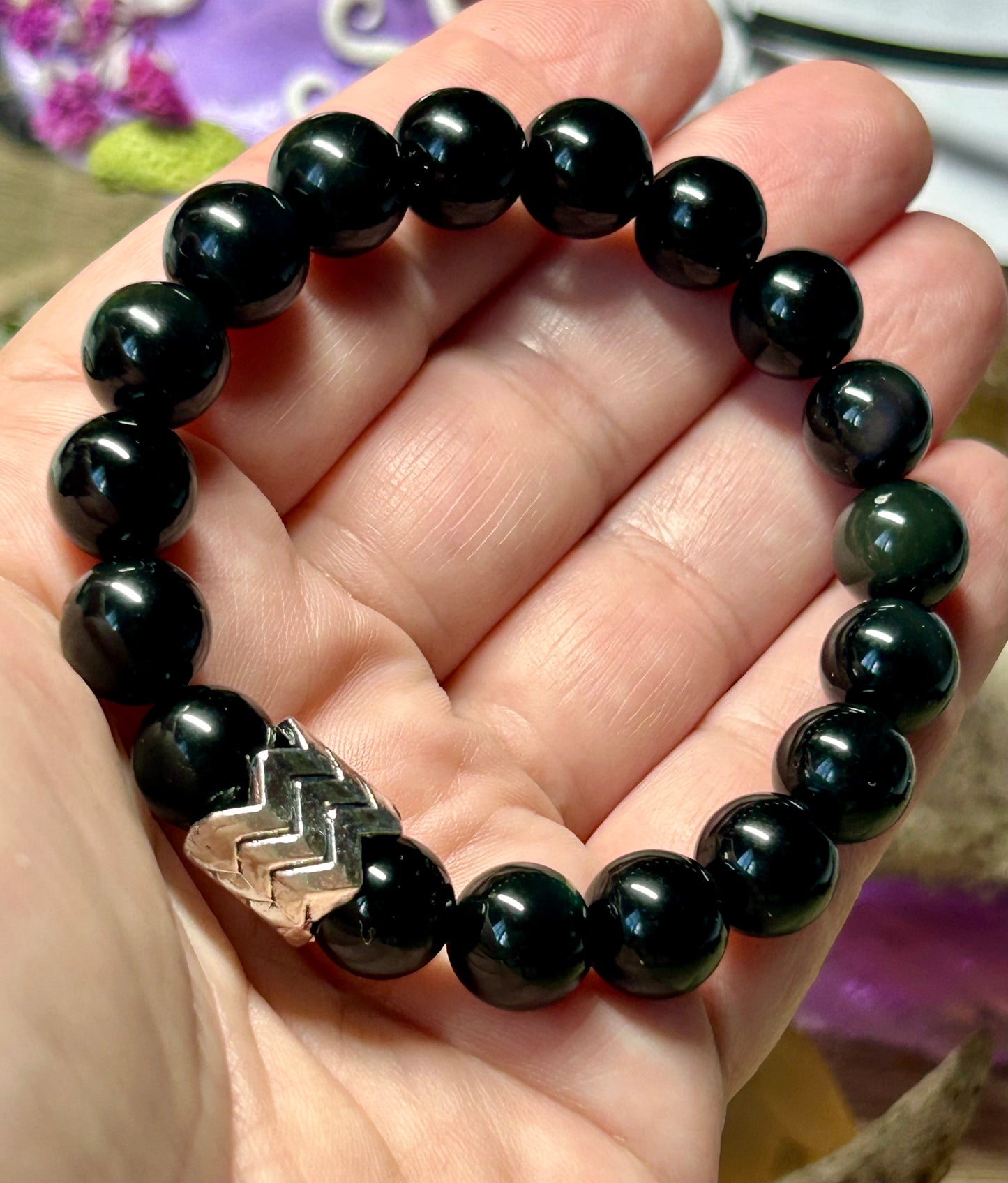 Bracelet en obsidienne œil céleste