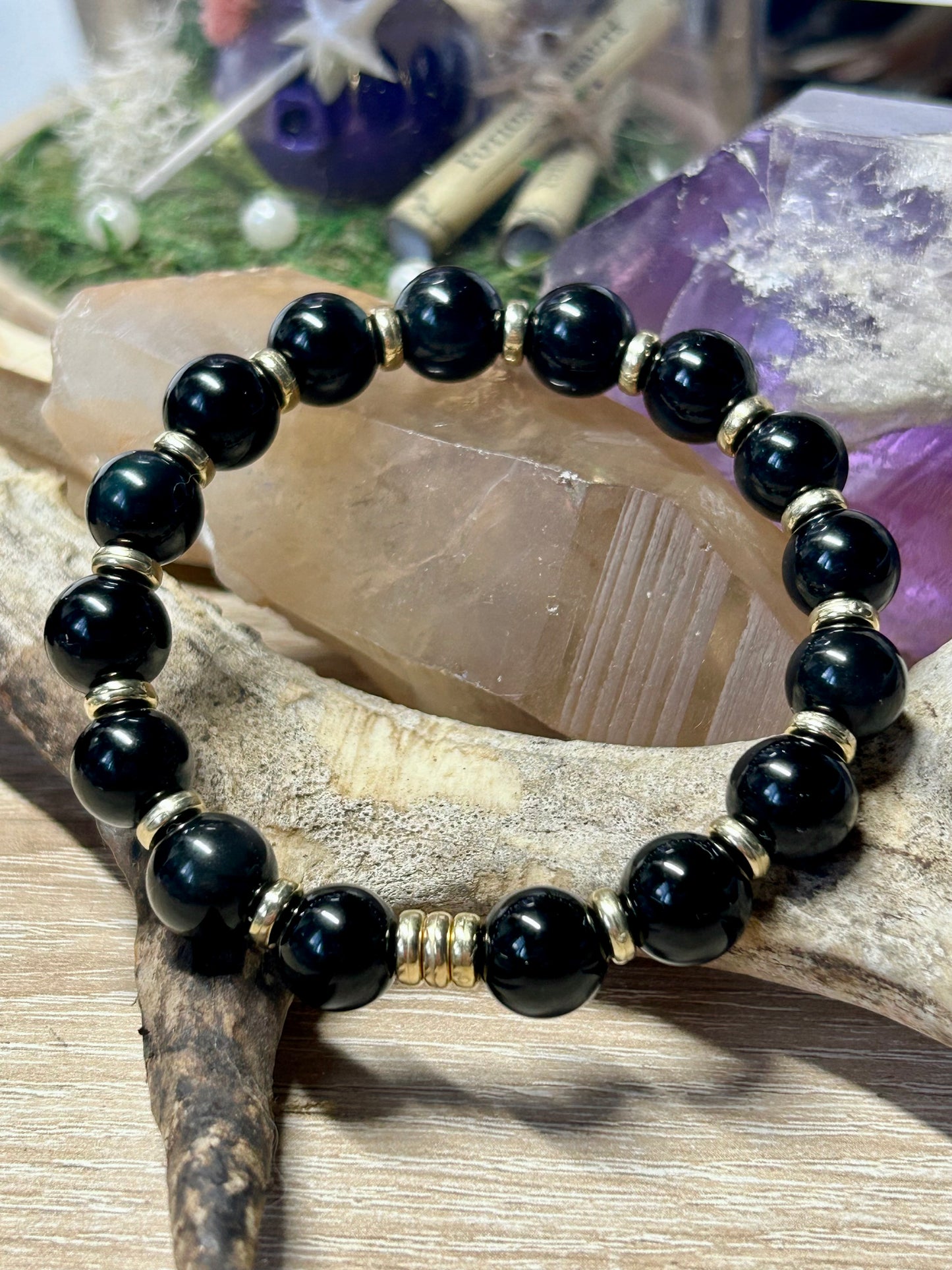 Bracelet en obsidienne œil céleste