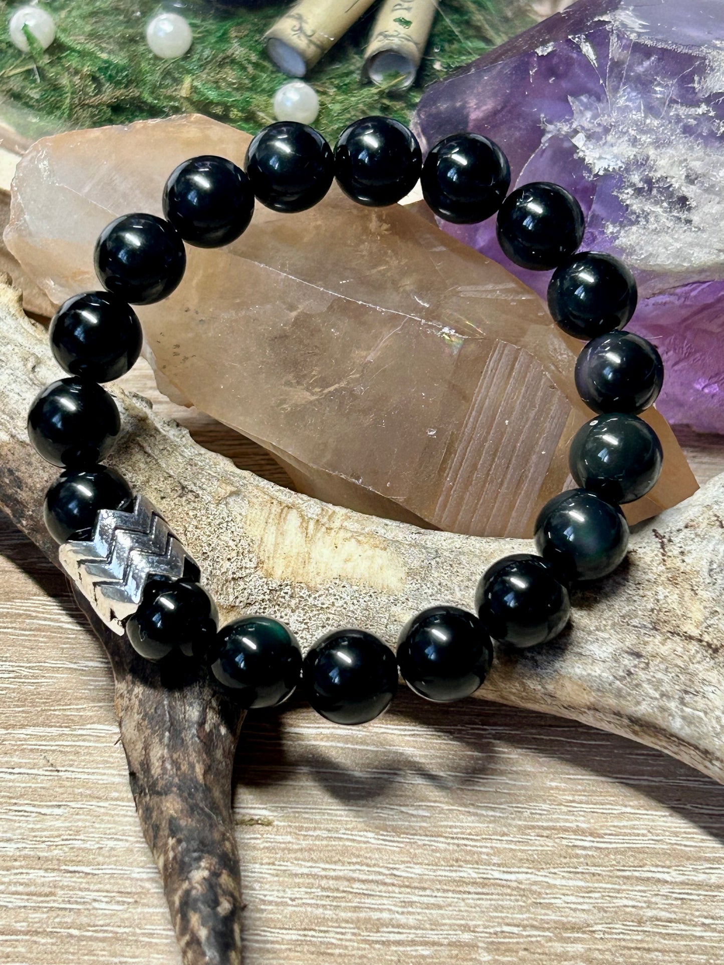 Bracelet en obsidienne œil céleste