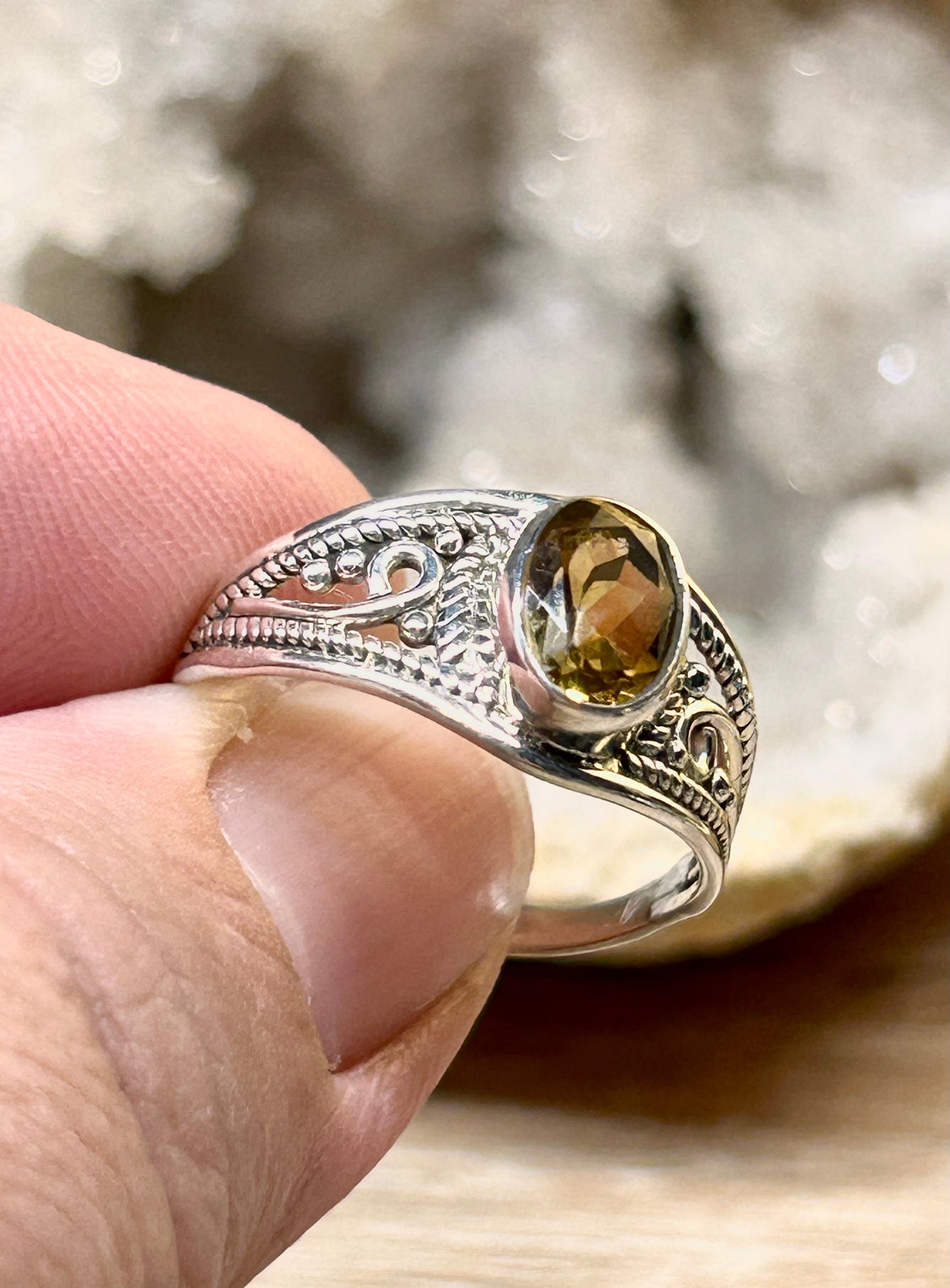 Bague citrine en argent 925