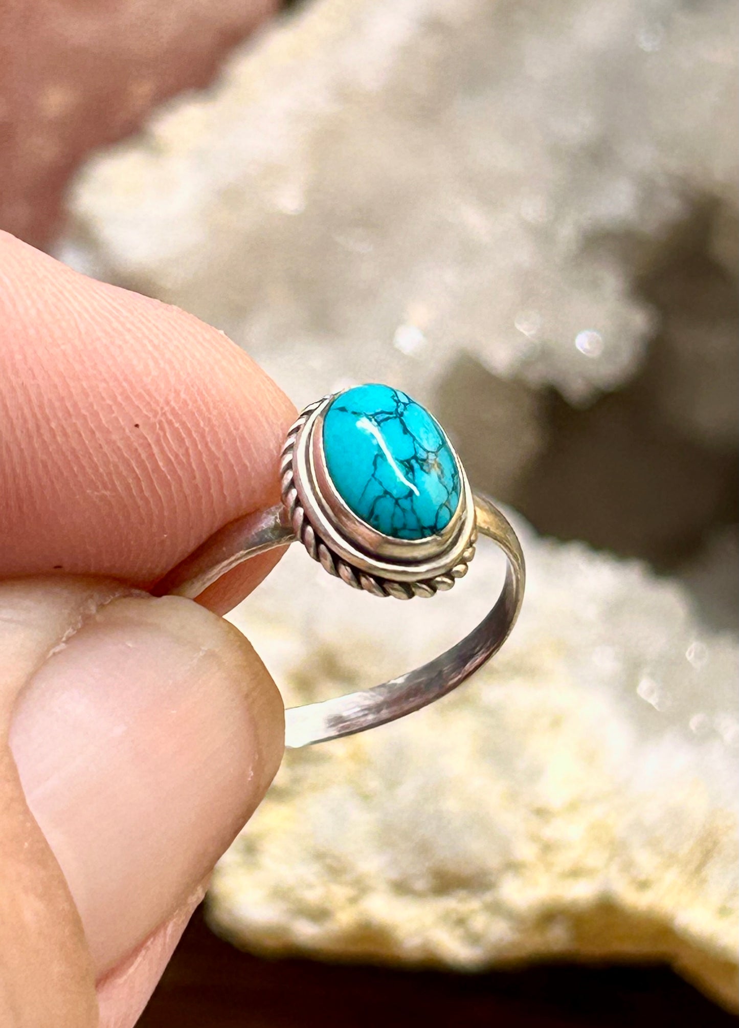 Bague en argent et turquoise