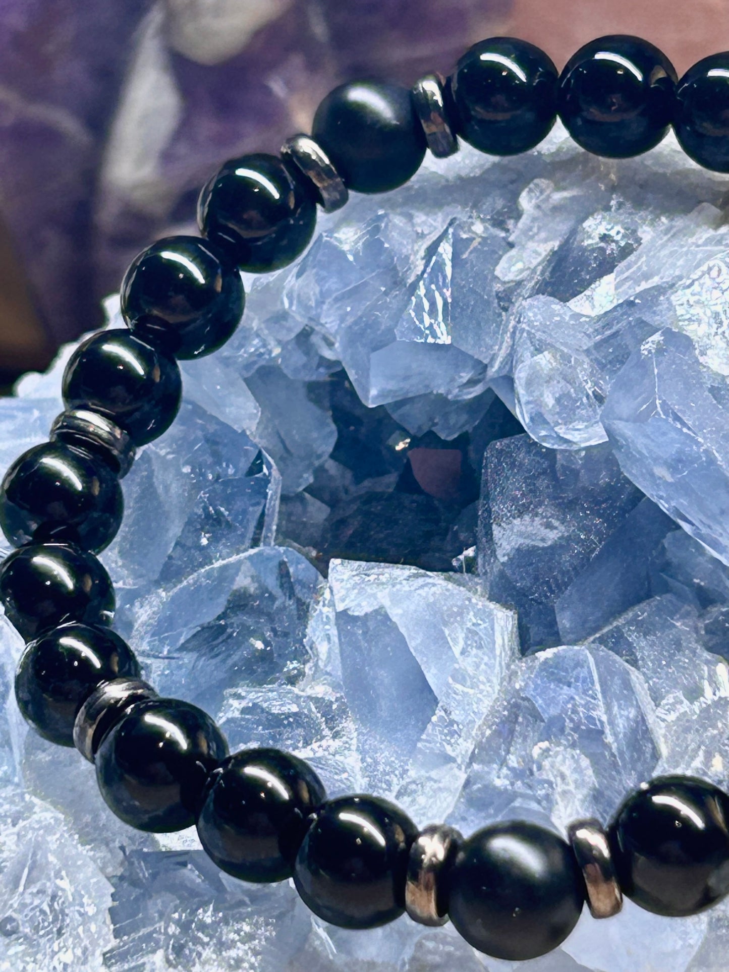 Bracelet en onyx noir