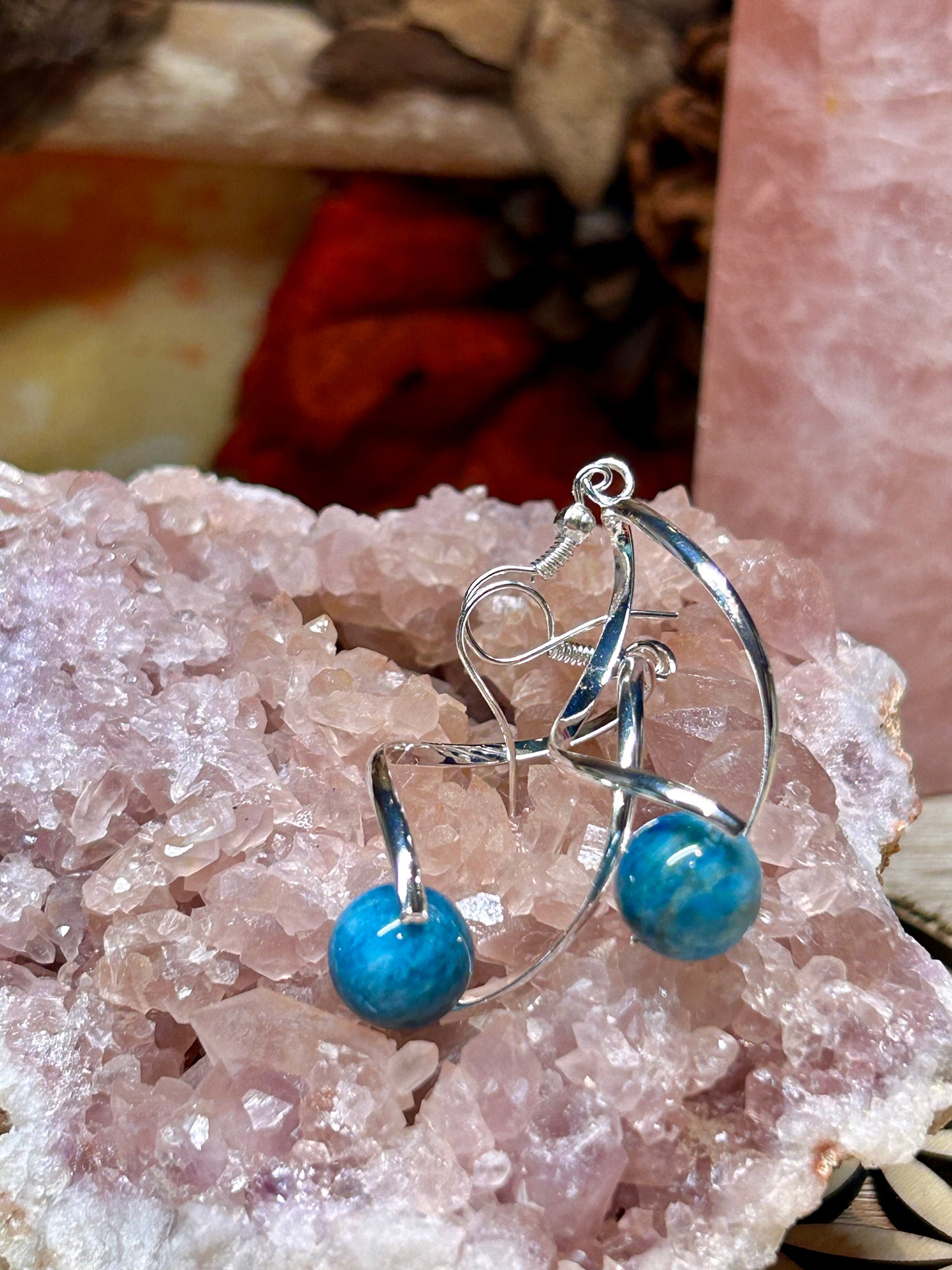 Boucles d’oreilles en Apatite