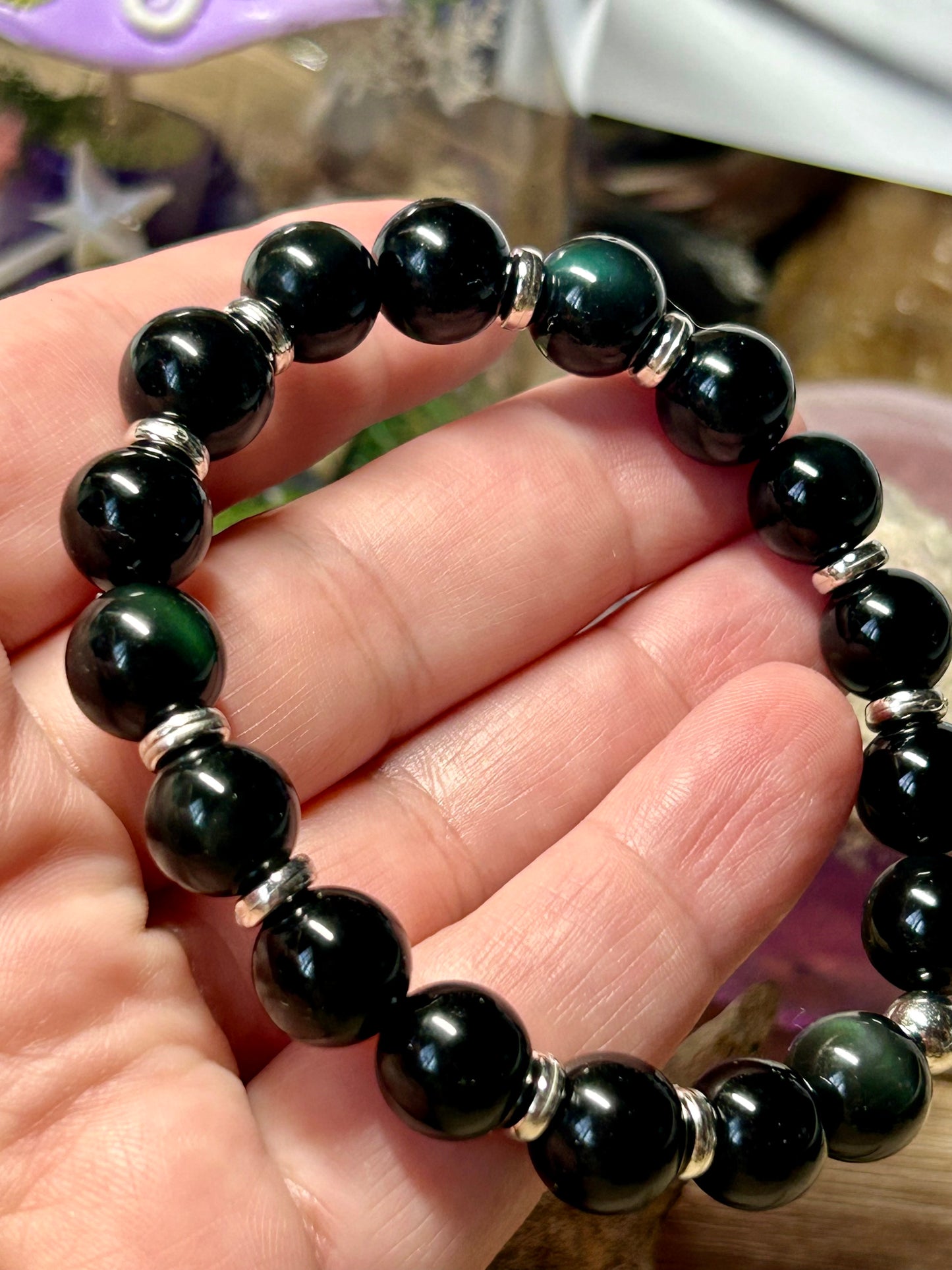 Bracelet en obsidienne œil céleste