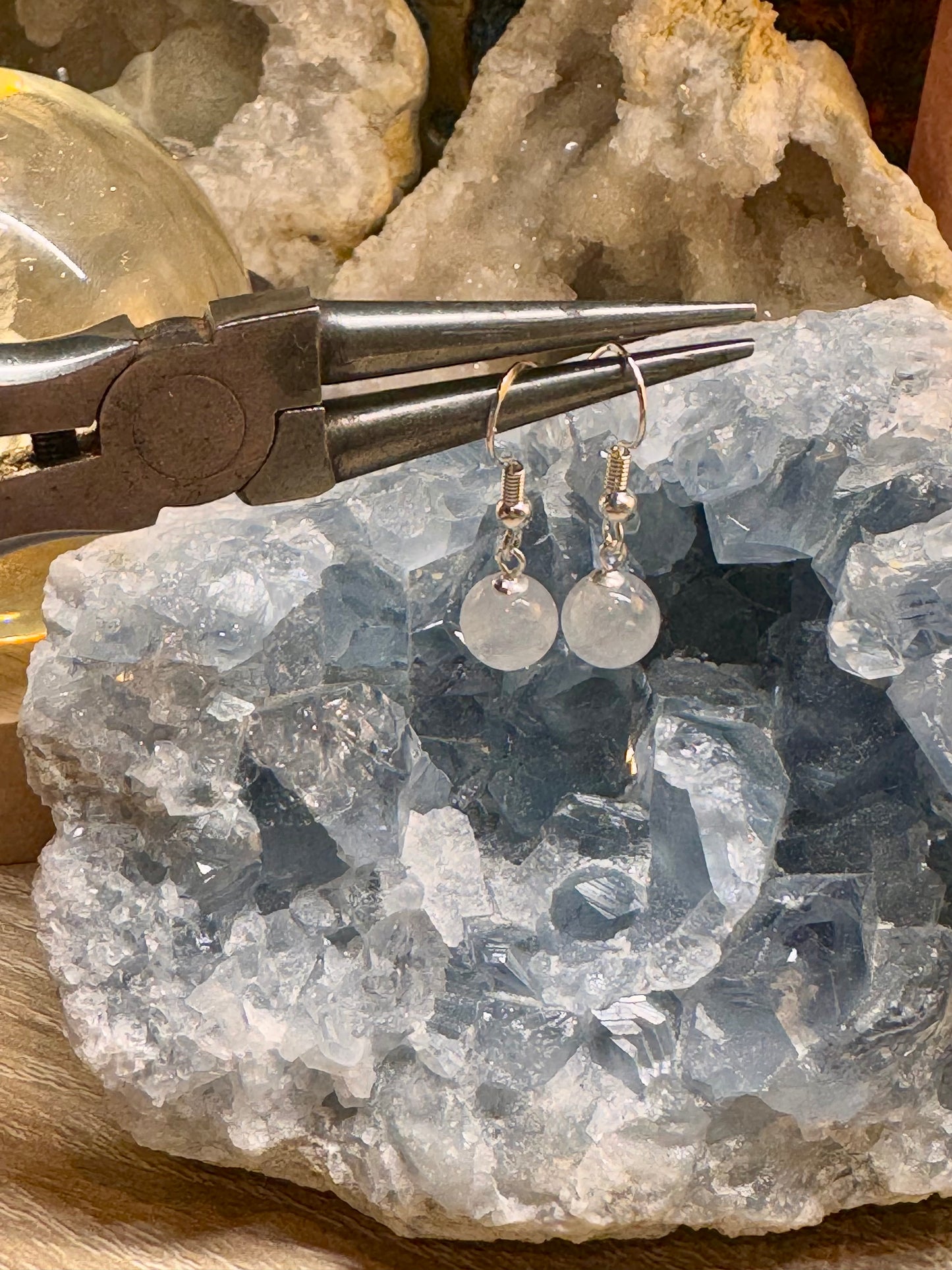 Boucles d’oreilles en argent 925 et cristal de roche