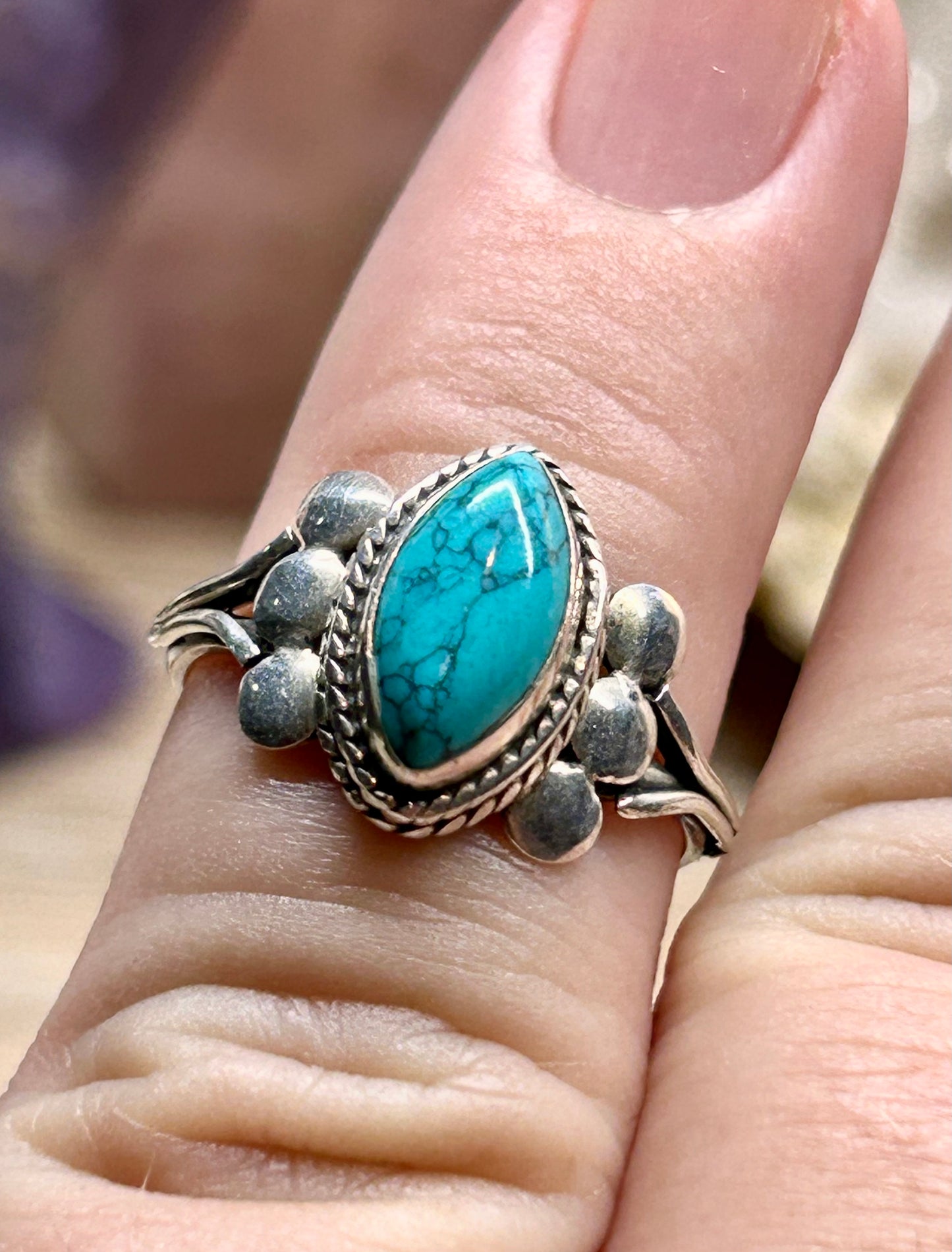 Bague en argent et turquoise