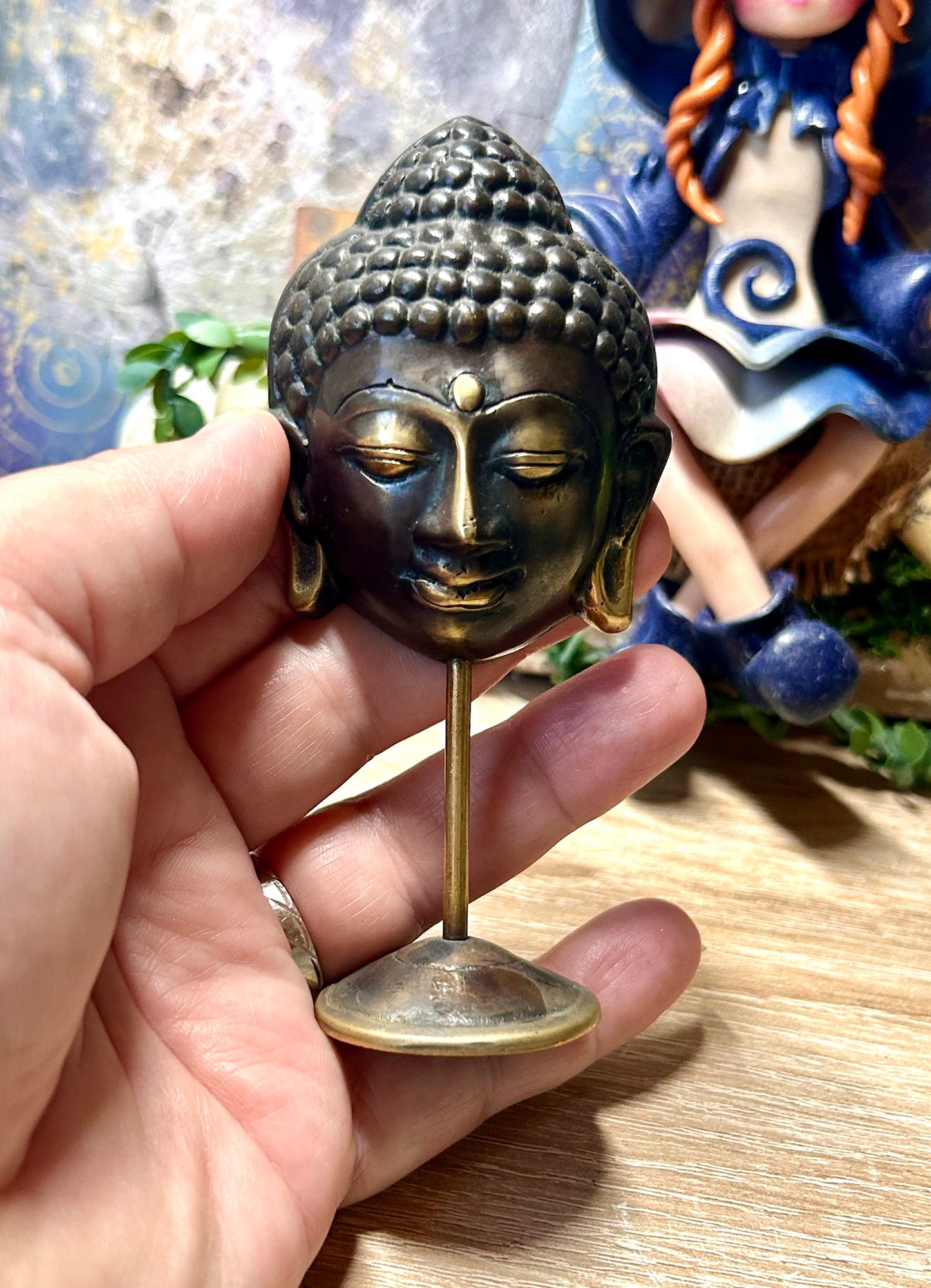 Tête de Bouddha en bronze