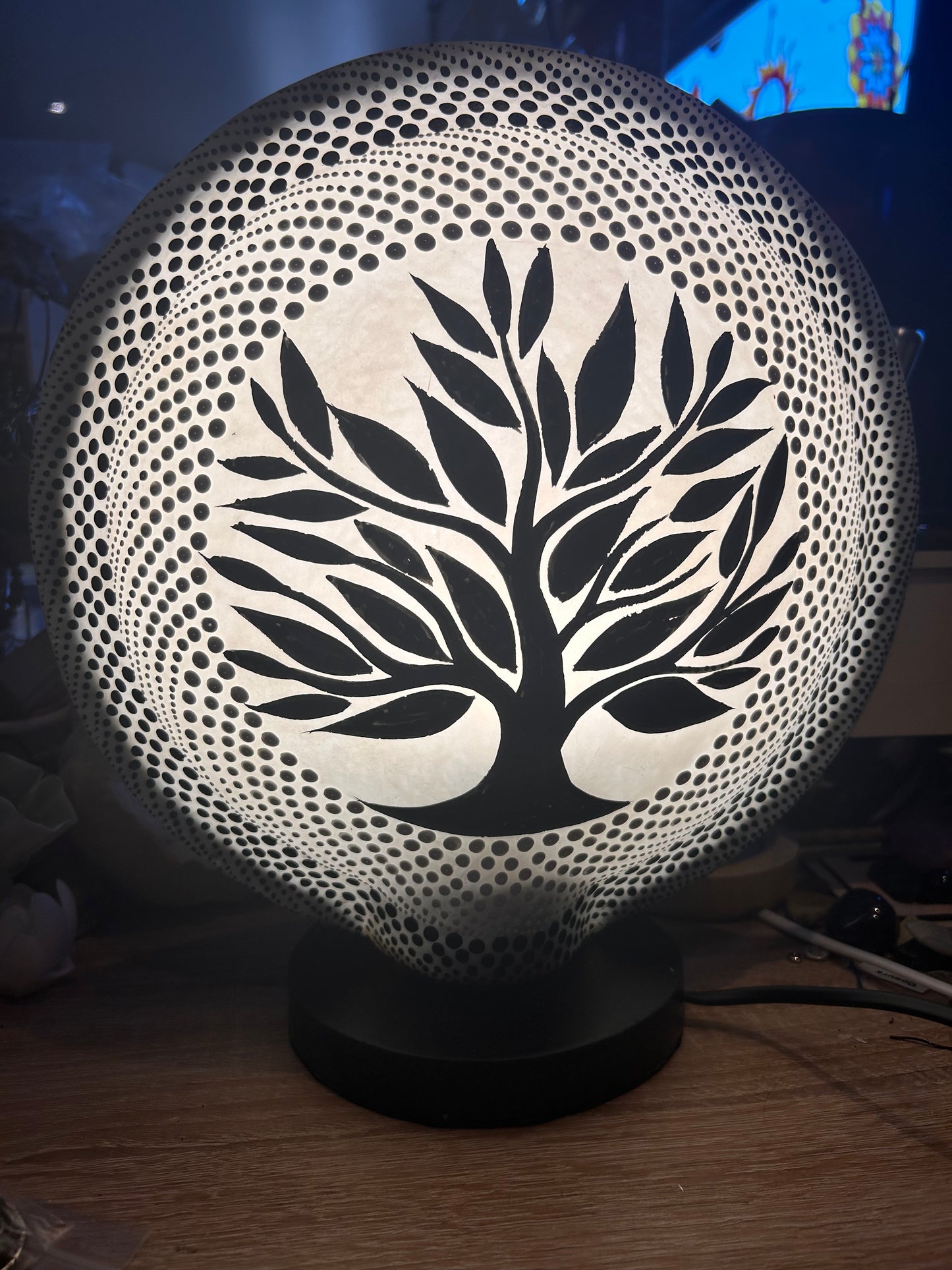 Lampe ronde arbre