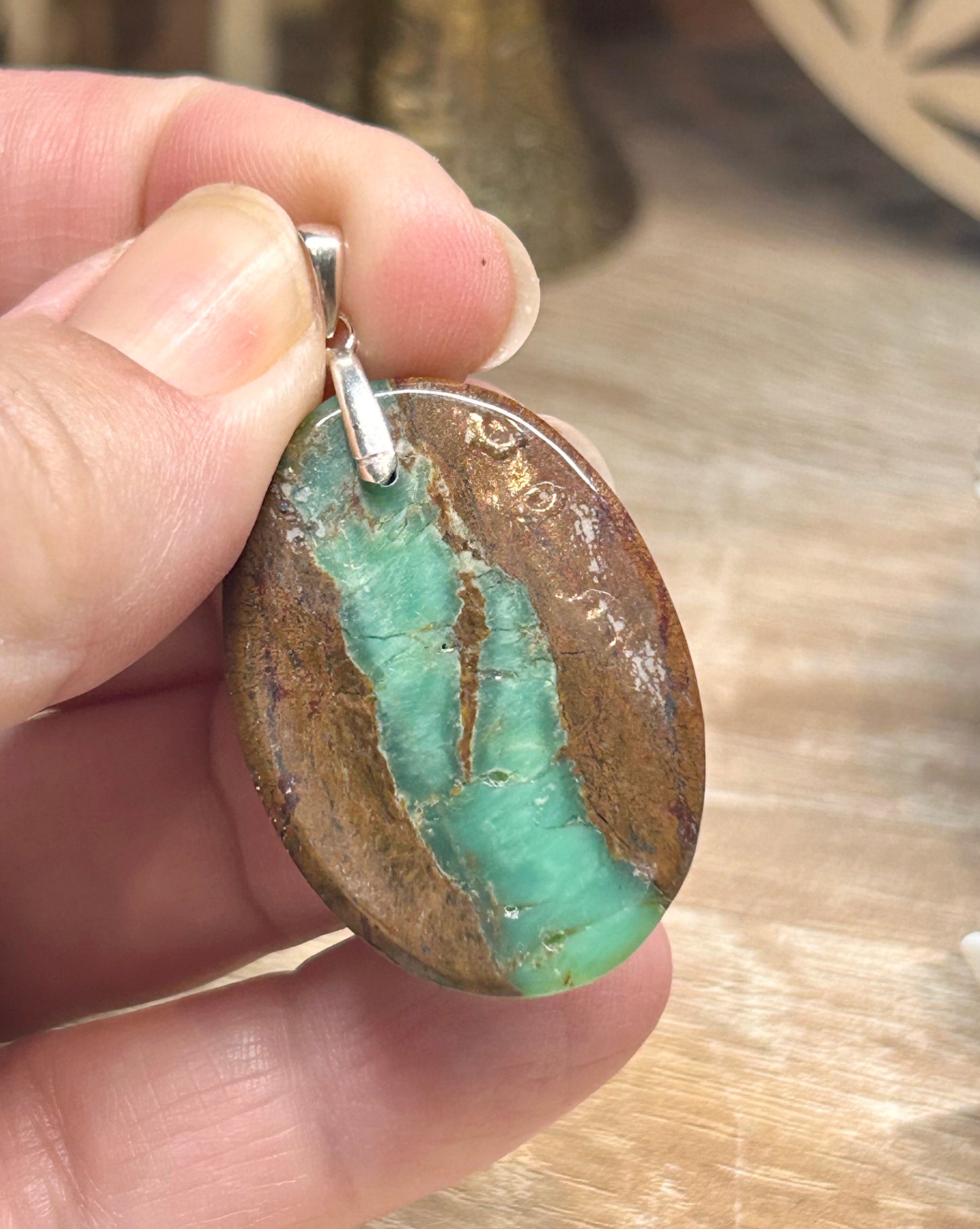 Pendentif de chrysoprase