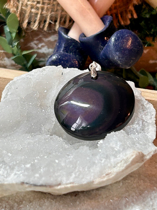 Pendentif en obsidienne œil céleste