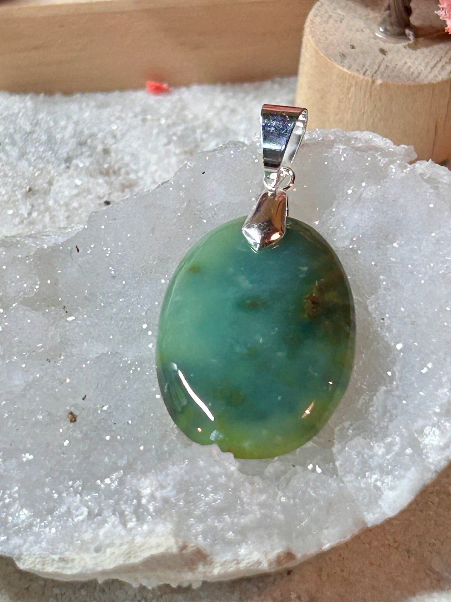 Pendentif de chrysoprase