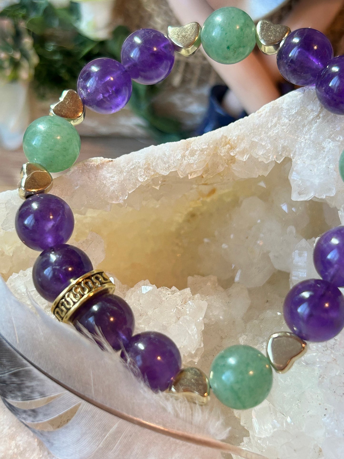 Bracelet d’améthyste et d’aventurine