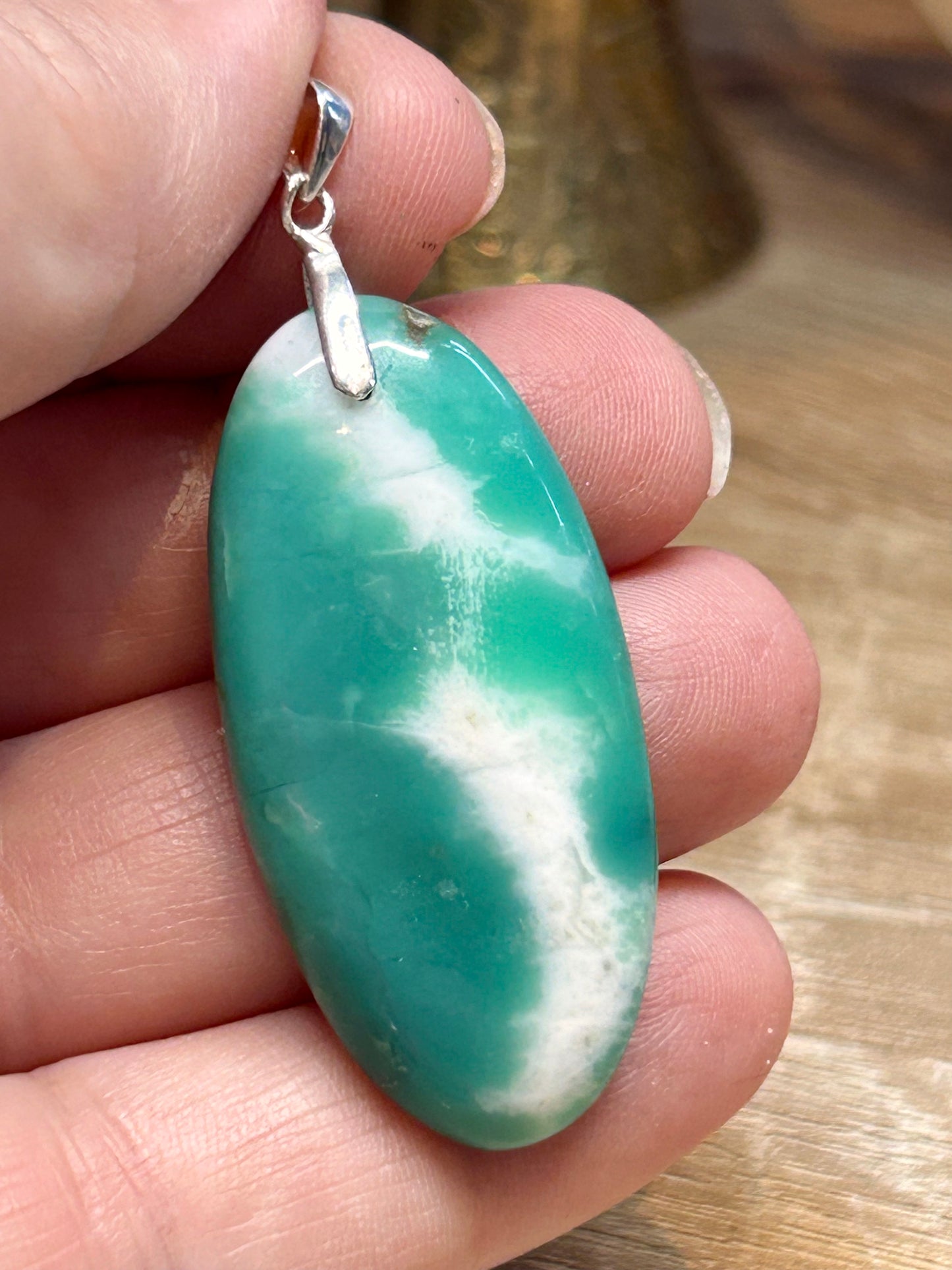 Pendentif de chrysoprase