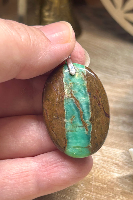 Pendentif de chrysoprase