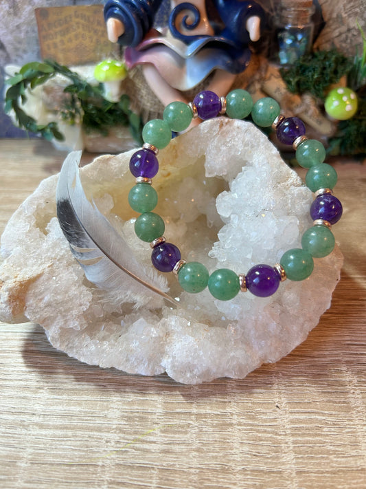 Bracelet d’améthyste et aventurine