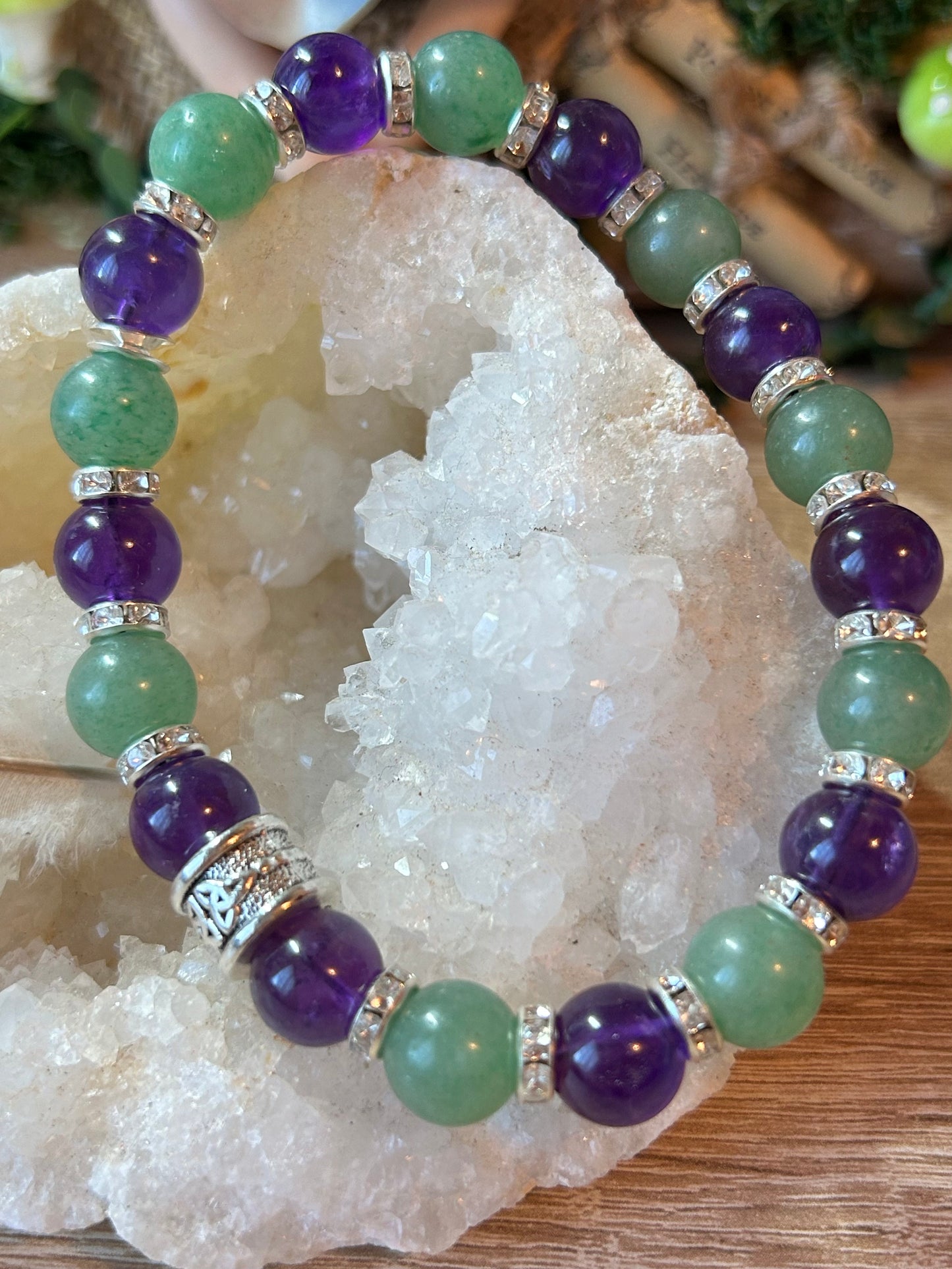 Bracelet d’améthyste et d’aventurine