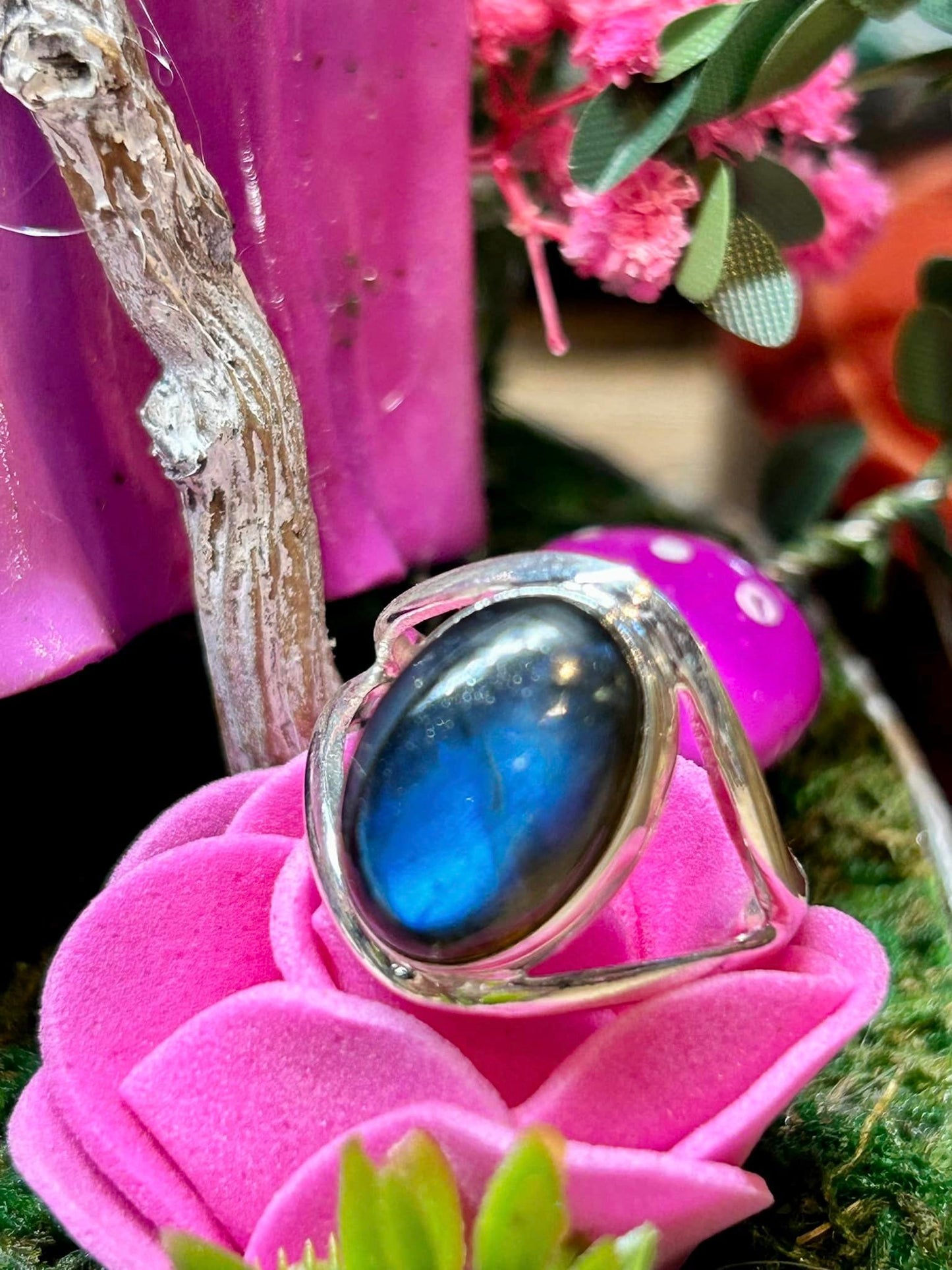 Bague en labradorite - en argent 925 - T57