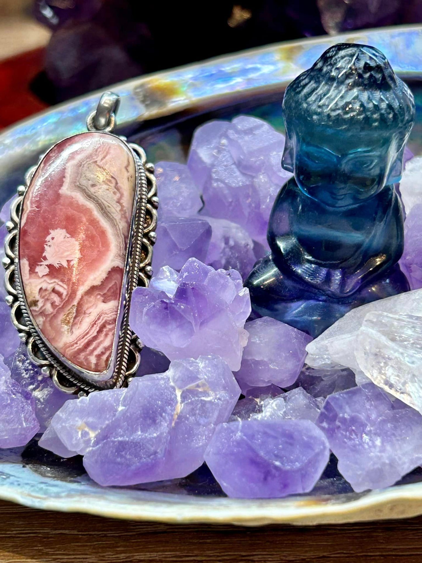 Pendentif de rhodochrosite - argent 925