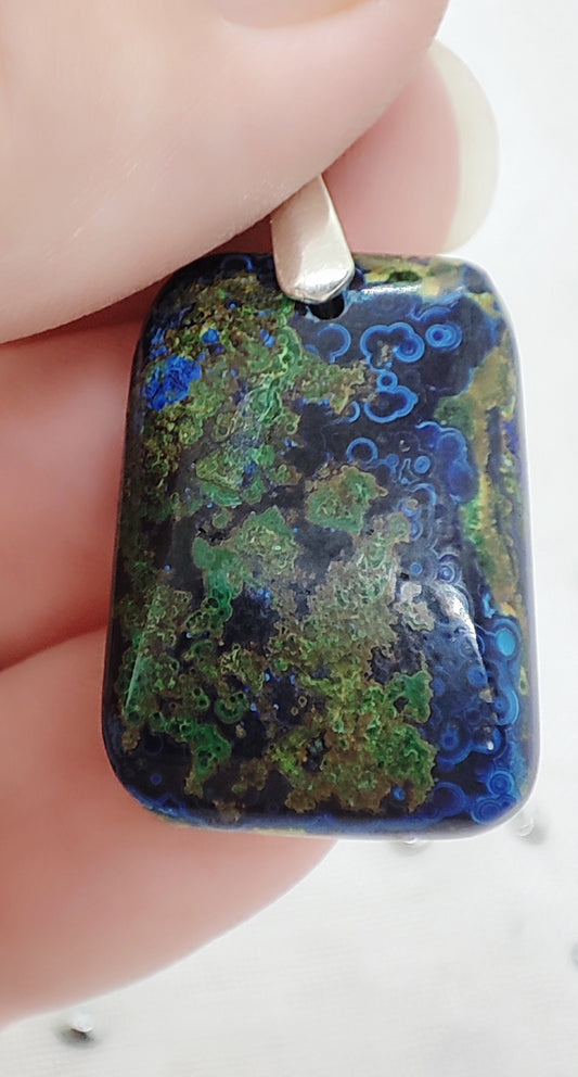 Pendentif en azurite malachite