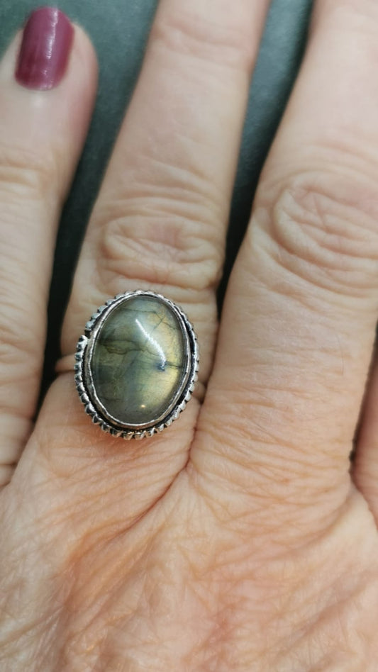 Bague labradorite argent 925 - T51,5