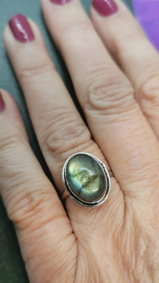 Bague labradorite - argent 925 - T52