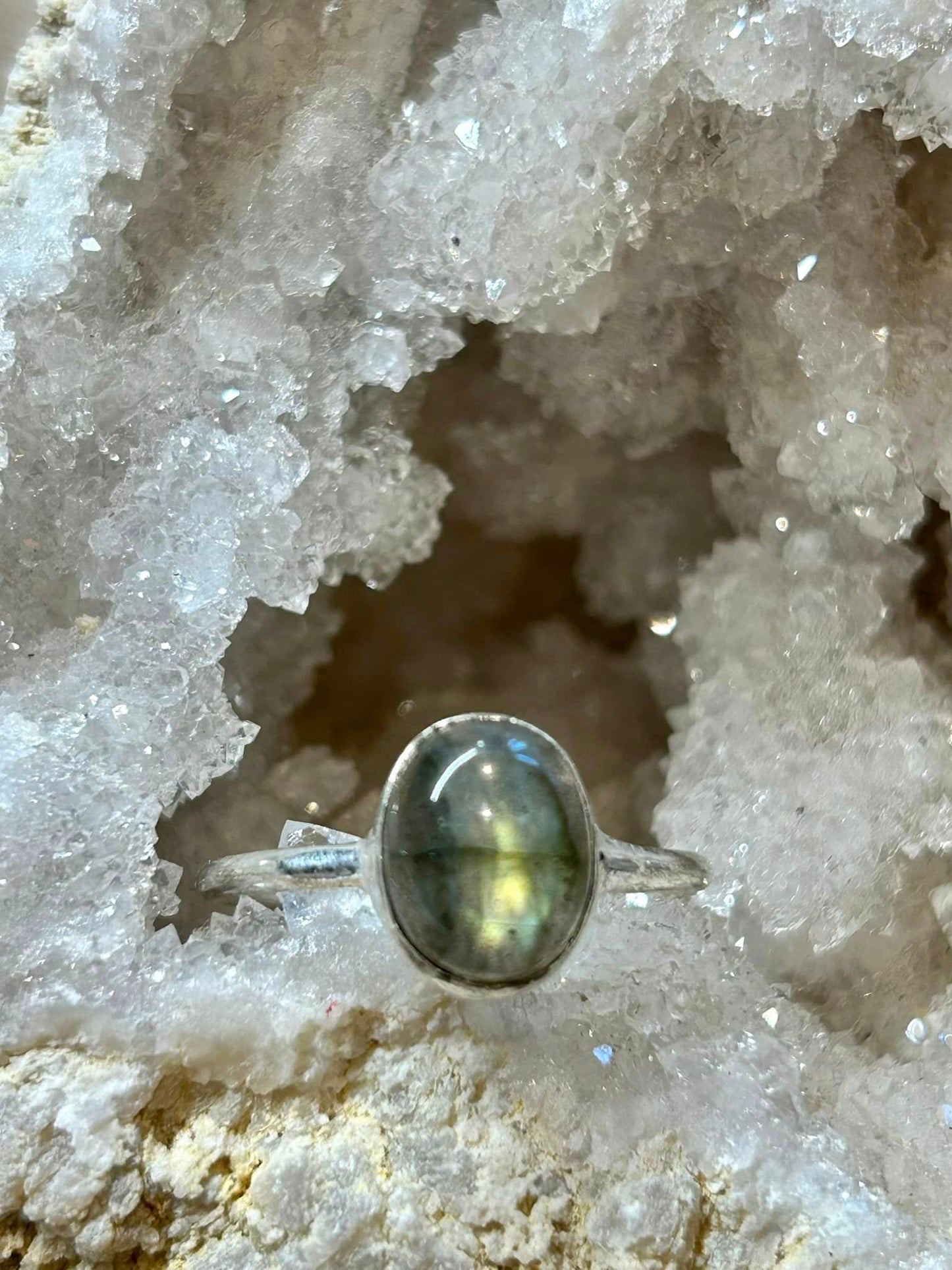 Bague en labradorite T57 - argent 925