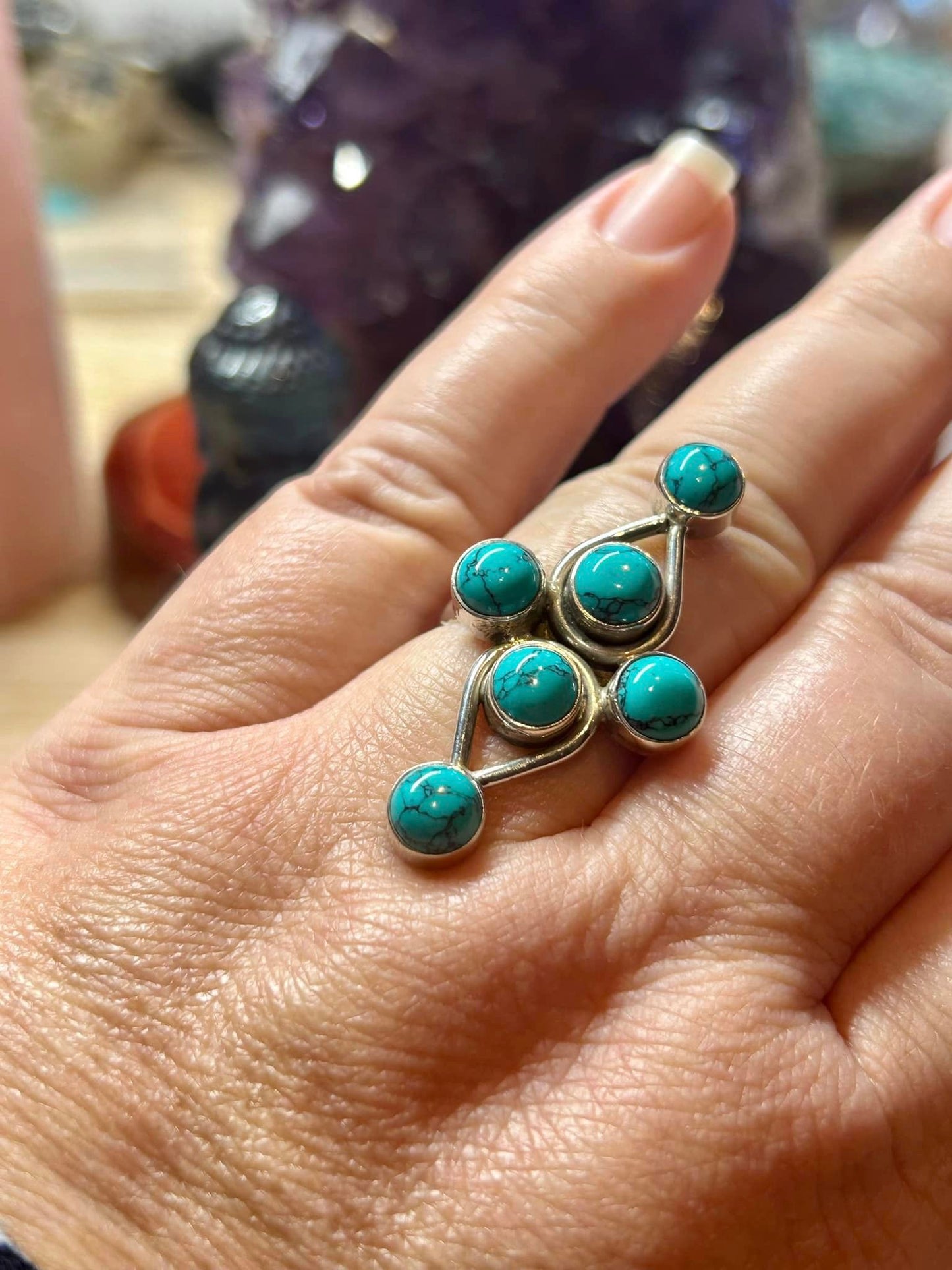 Bague en turquoise stabilisée en argent 925