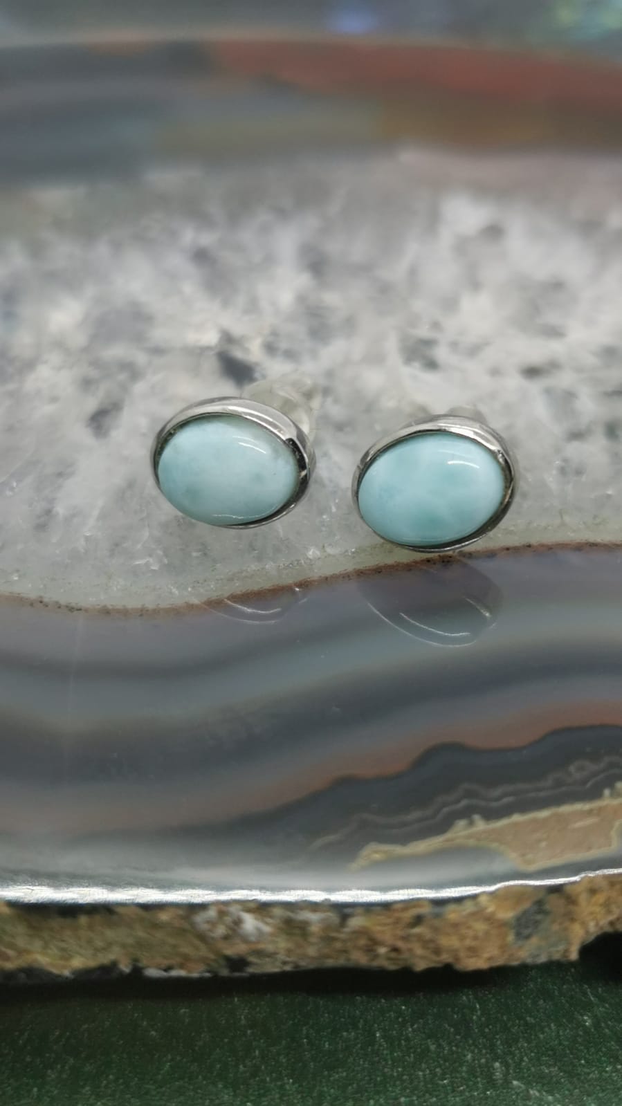 Boucles d'oreilles larimar - argent 925