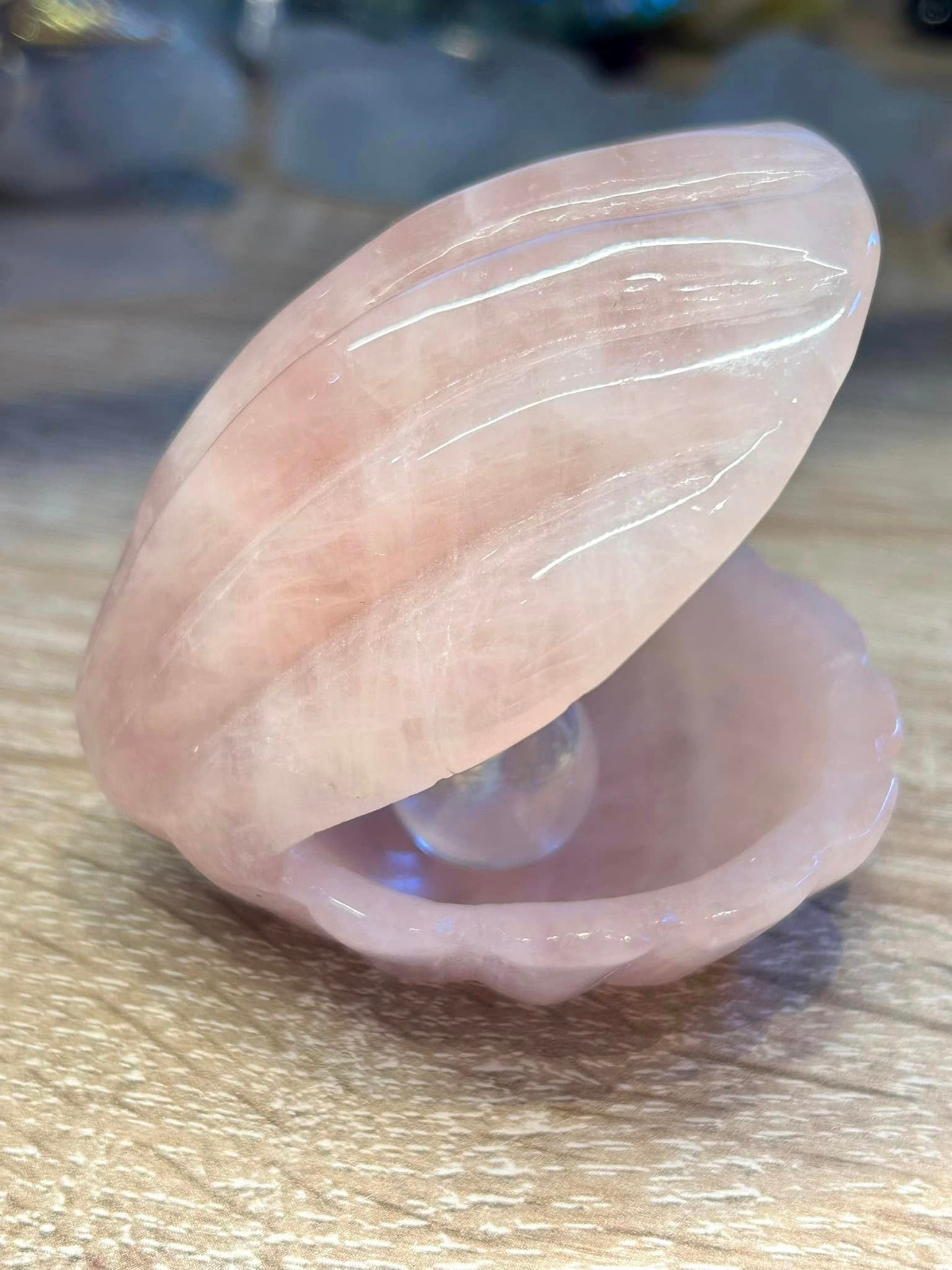 Coquille saint Jacques en quartz rose