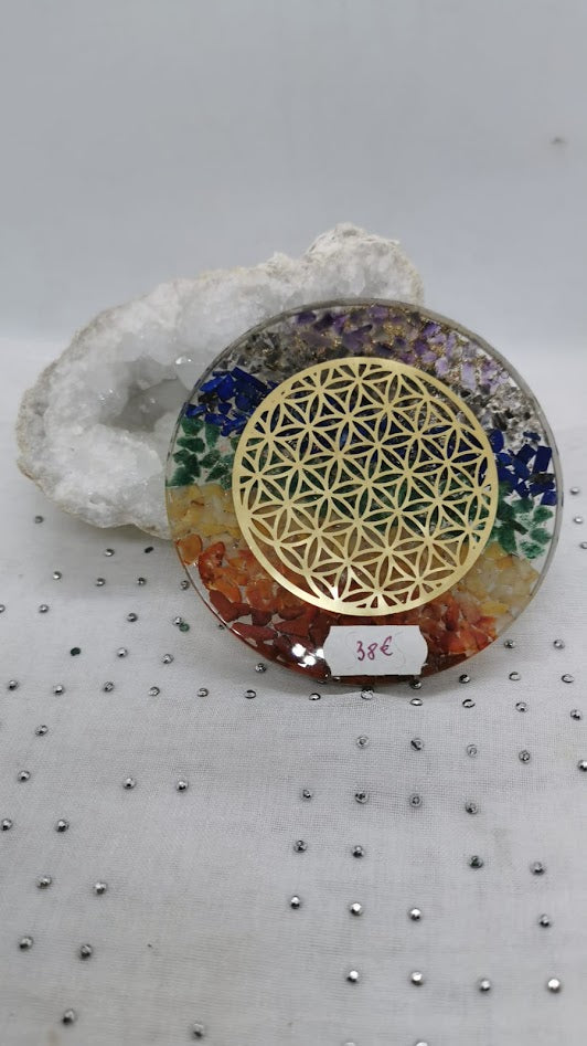 presse papiers orgonite 7 chakras