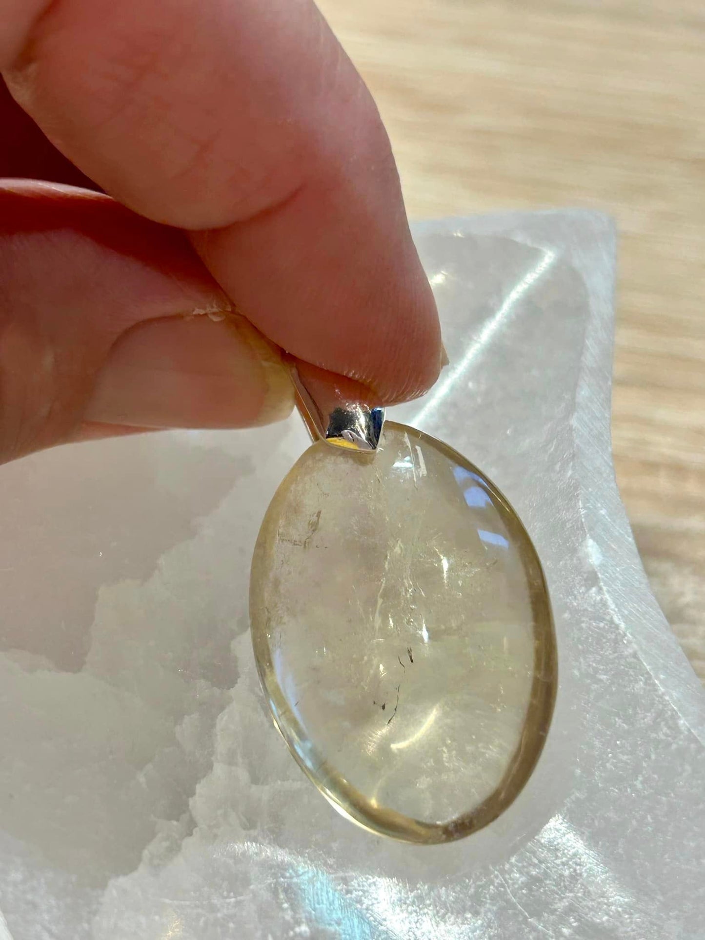 Pendentif de citrine naturelle - bélière en argent 925