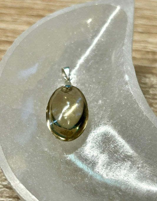 Pendentif en citrine naturelle - bélière en argent 925