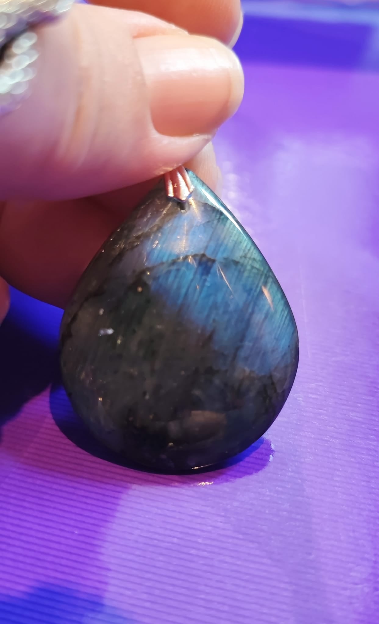 Pendentifs de labradorite avec bélières en argent 925