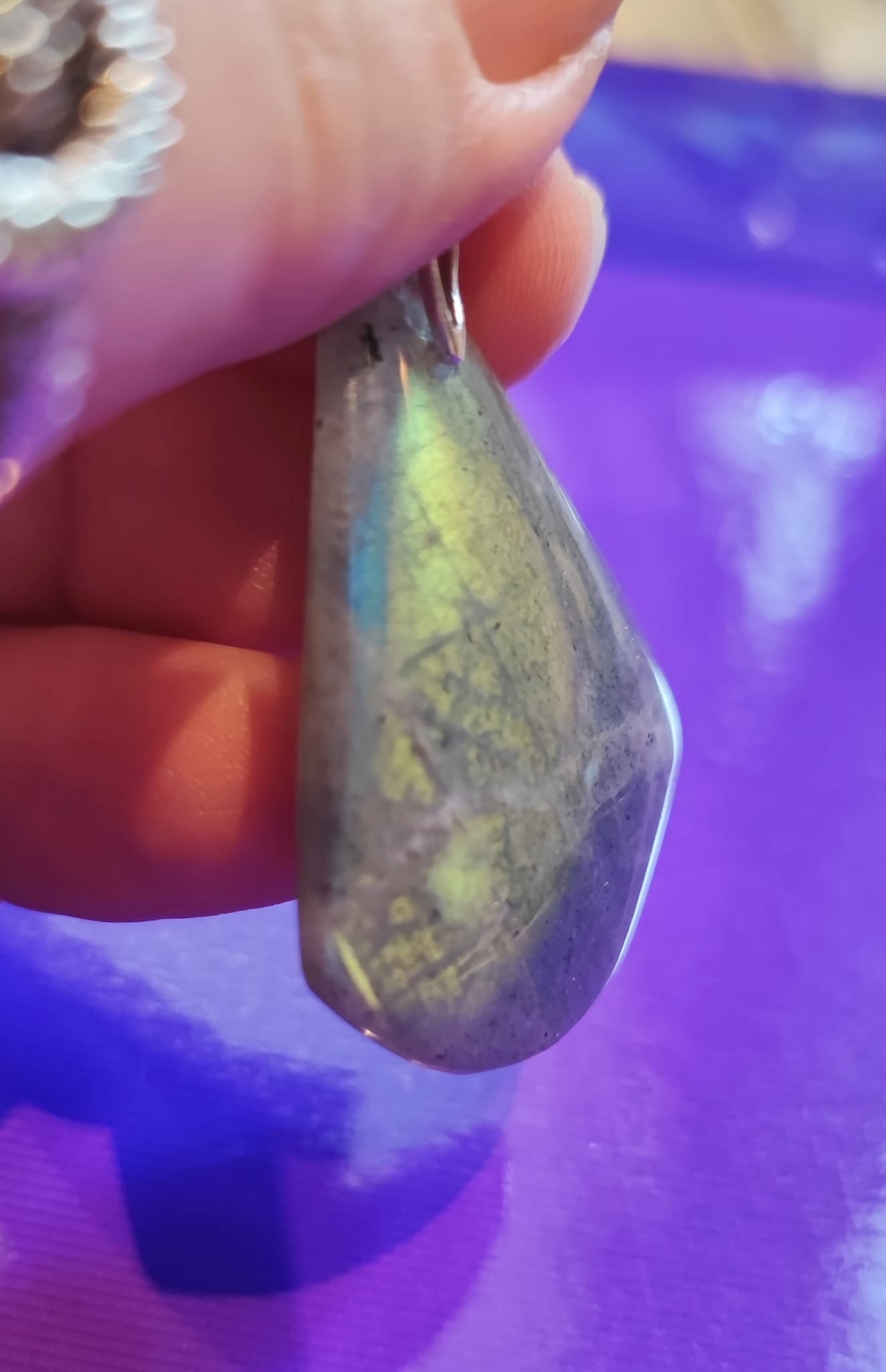 Pendentifs de labradorite avec bélières en argent 925