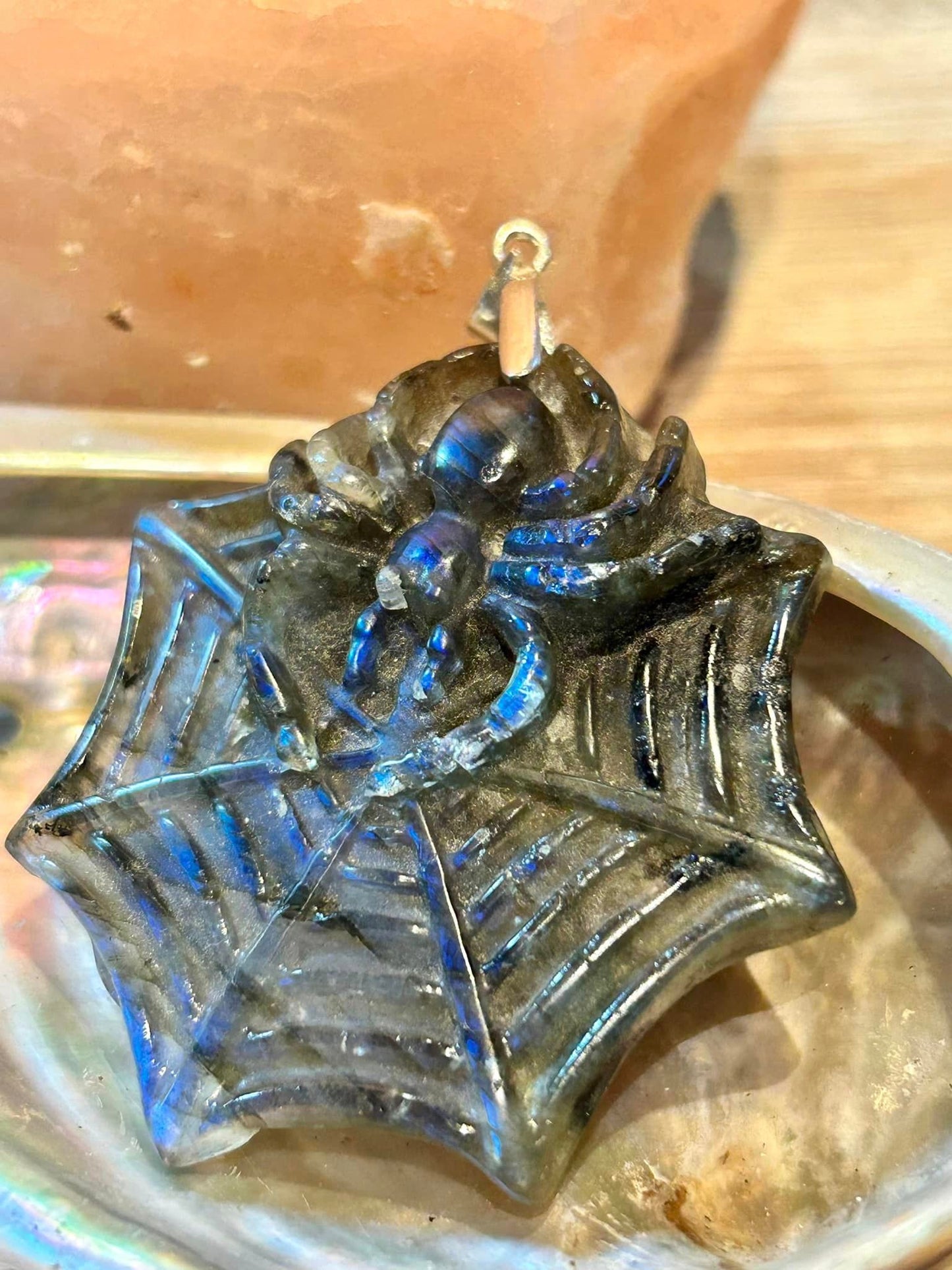 Pendentif labradorite araignée