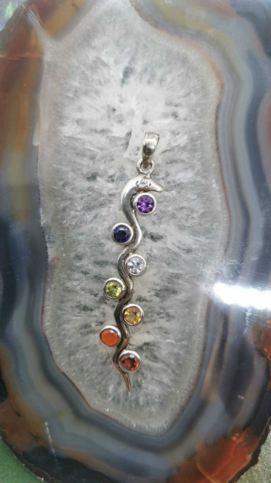 Pendentif argent 925 - 7 chakras