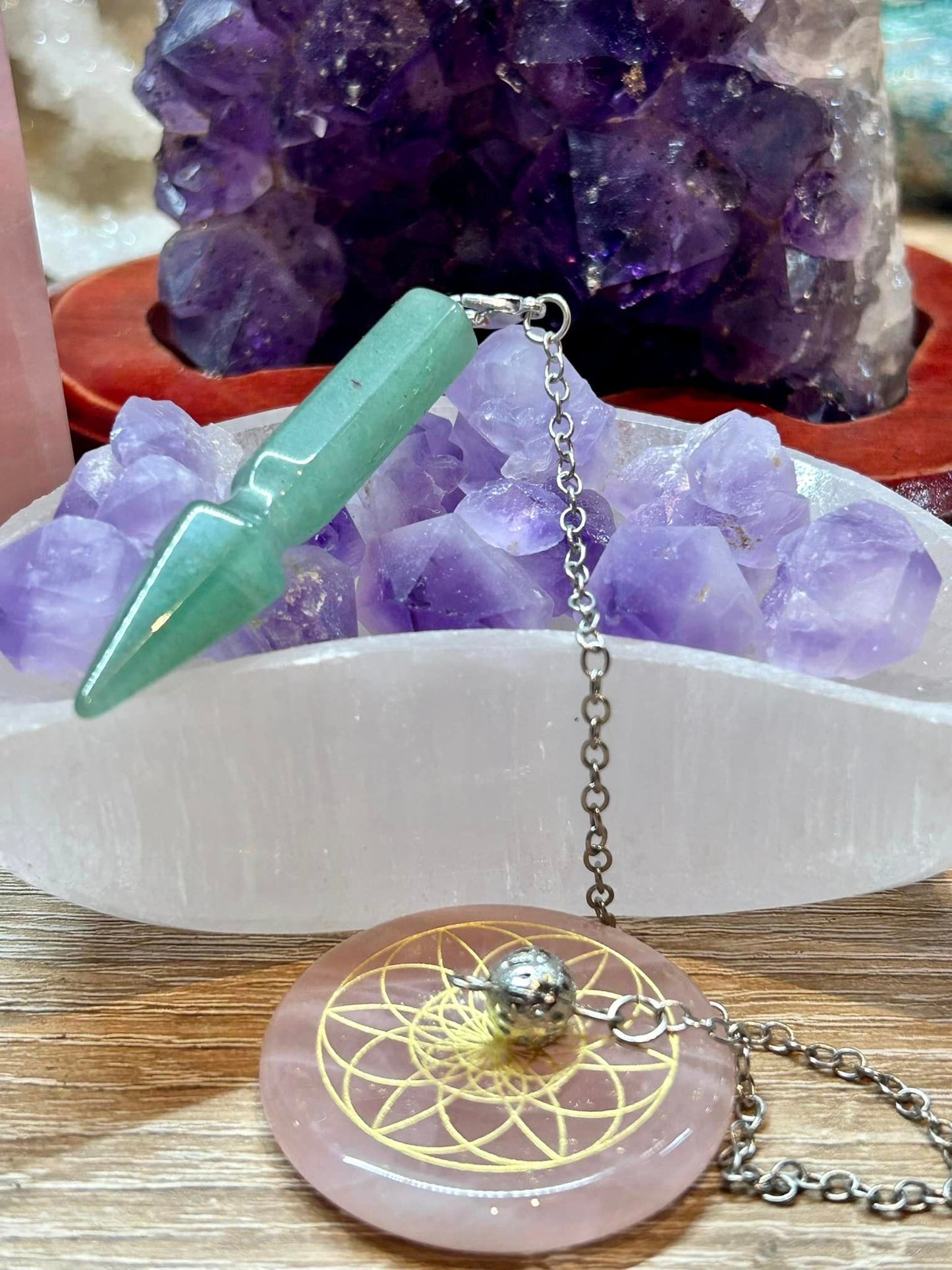 Pendule en aventurine verte