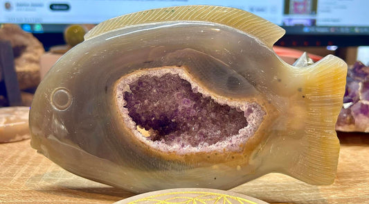 poisson en améthyste avec agate