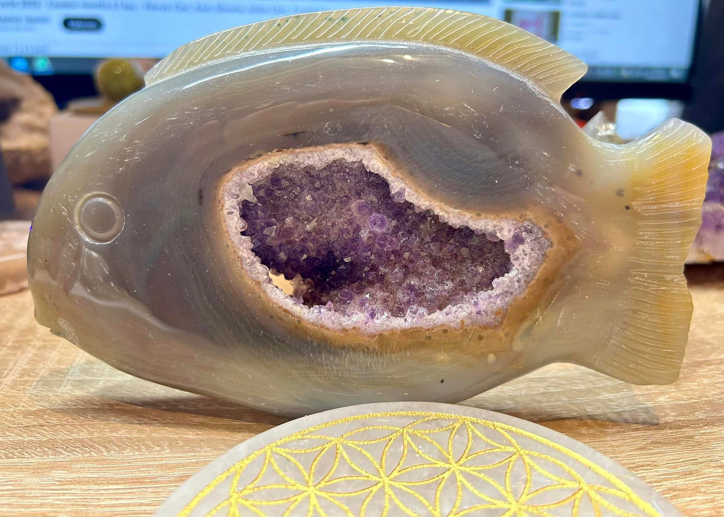 poisson en améthyste avec agate