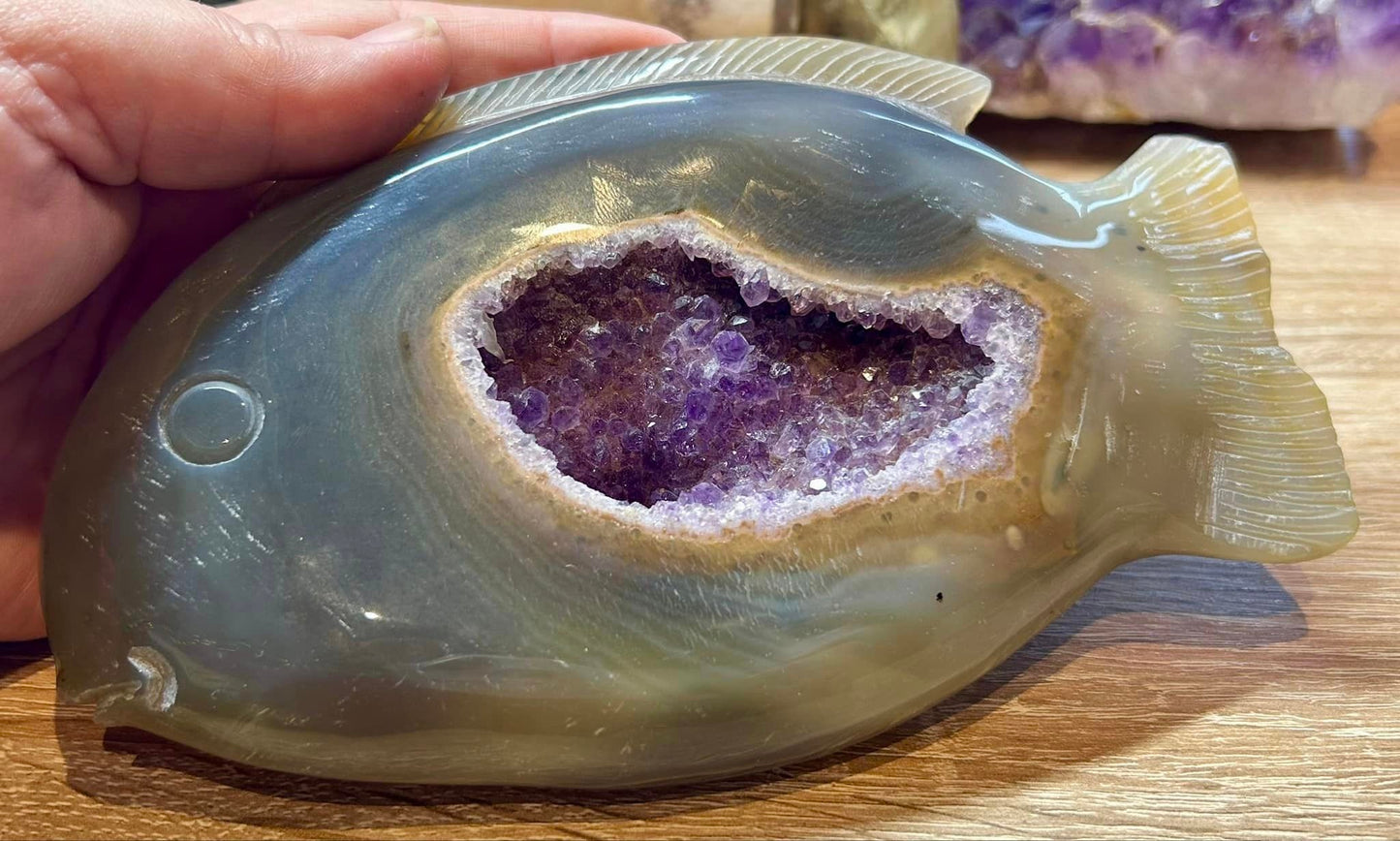 poisson en améthyste avec agate